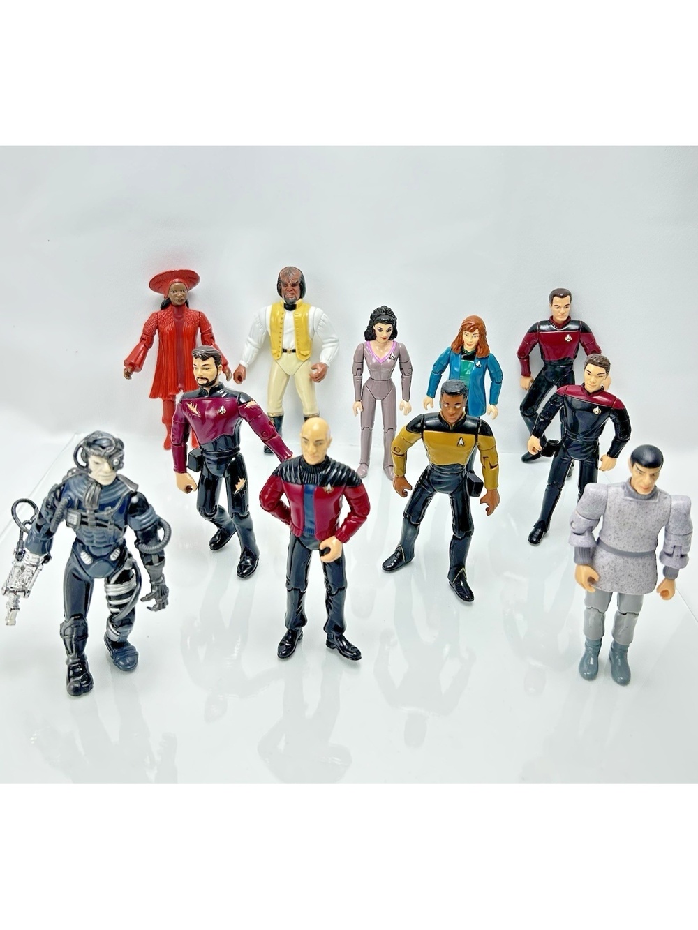 Vintage 1992-3 Star Trek TNG Action Figures Lot Playmates Many Accessories Read